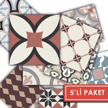 Tink Kendinden Yapışkanlı Patchwork Desenli Pvc Karo 15X15 cm 5’li Paket