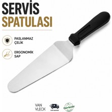 Van Vleck Üçgen Pasta ve Servis Spatulası – Paslanmaz Çelik Kek, Börek ve Pizza Servis Aparatı