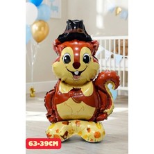Baloncu Nene Ayaklı Sincap Folyo Balon Doğum Günü Folyo Balon Karekter Folyo Çocuk Doğum Günü Balon