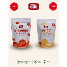 Evereat Cennet Hurması-Kavun Freeze Dry Meyve Cipsi 2'li Paket Doğal Atıştırmalık
