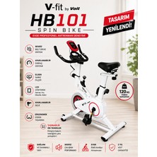 V-Fit By Voit HB101 Beyaz Spin Bike Taşınabilir, Direnci Ayarlanabilir, Elden Nabız Ölçer, Sessiz Çalışır