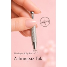Sacce Scarves & Accessories Paslanmaz Çelik Piercing Topu Açma ve Tutma Aparatı | 6.2 cm | Çok Amaçlı Piercing Pense