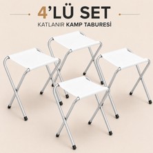 My Class Myclass Katlanır Kamp Taburesi 4'lü Set Alüminyum Iskelet Taşınabilir Kamp Taburesi