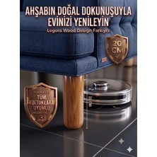 Legora Wood Design 20 cm Bohem Açık Ceviz Ahşap Mobilya Ayağı Gürgen Ağacı Ahşap Mobilya Ayağı