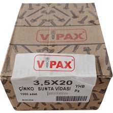Vipax 3.5X20 Sunta Vidası 1000 Adet