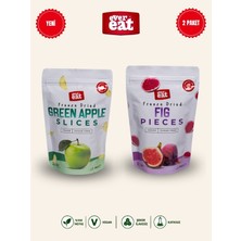 Evereat Elma-Incir Freeze Dry Meyve Cipsi 2'li Paket Doğal Atıştırmalık Seti
