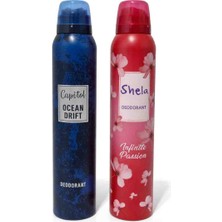 Capitol Ocean Drift Erkek Deodorant ve Shela Infinite Possion Kadın Deodorant 2X200ML