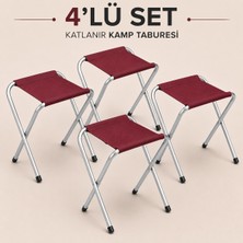 My Class Myclass Katlanır Kamp Taburesi 4'lü Set Alüminyum Iskelet Taşınabilir Kamp Taburesi