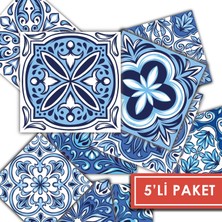Tink Kendinden Yapışkanlı  Desenli Mavilim Pvc Karo 15X15 cm 5’li Paket