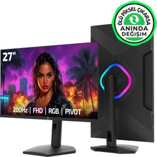 GamePower Lunis L40 27'' 200Hz 0.5Ms VA FHD RGB Pivot Gaming Monitör (Ölü Pikselde Anında Değişim)