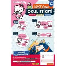 Tuğset Etiket Okul Etiketi Hello Kitty  Kalem Defter Etiketi Özel Isim Yazılabilen Etiket Seti - Isim ETIKETI-T583