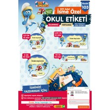 Tuğset Etiket Okul Etiketi Şirinler Şirine Kalem Defter Etiketi Özel Isim Yazılabilen Etiket Seti - Isim ETIKETI-T585-OE103