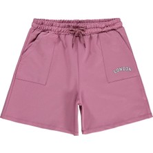 Civil Girls London Baskılı 10-13 Yaş Şort - Pembe