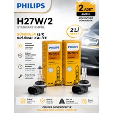 Philips H27W/2 12060C1 Standart Far Ampulü 12V 27W Orijinal Kalite Uzun Ömürlü 2 Adet