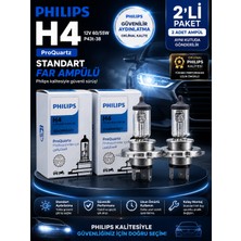 Philips H4 Proquartz 12V 60/55W Standart Far Ampulü Orijinal Kalite Güçlü ve Stabil Aydınlatma 2 Adet