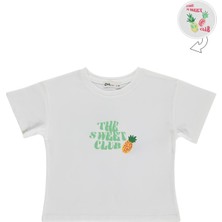 Civil Girls Ananas Baskılı 2-5 Yaş Tişört - Ekru