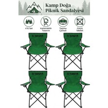 Kamptek Kamp Teknolojisi Kamptek 4'lü Kamp Sandalyesi Seti - Katlanabilir Piknik, Bahçe ve Plaj Sandalyesi - Taşıma Çantalı & Bardaklıklı Sağlam Iskelet