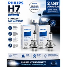 Philips H7 Proquartz Far Ampulü 12V 55W PX26D Orijinal Standart Halojen Far Ampulü 2 Adet (2 Ayrı Kutu)