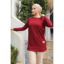 Yeni Stil Bordo Arma Detay Tunik 10020 ( Lisinya )