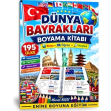 Enine Boyuna Eğitim Dünya Bayrakları Boyama Kitabı Boya-Öğren-Keşfet