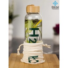 Tohana H2o Bambu Kapaklı Cam Matara Bez Kılıf Hediyeli 600 Ml Beyaz