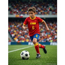 Civil Boys Spain Baskılı 2'li 6-9 Yaş Takım - Pamuk Forma - Kırmızı