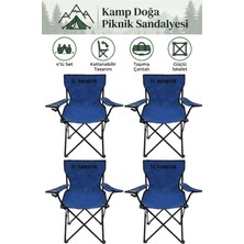 Kamptek Kamp Teknolojisi Kamptek 4'lü Kamp Sandalyesi Seti - Katlanabilir Piknik, Bahçe ve Plaj Sandalyesi - Taşıma Çantalı & Bardaklıklı Sağlam Iskelet