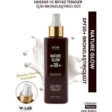 W-Lab Cosmetics Nature Glow SPF30+ Hassas ve Beyaz Ten Için Bronzlaştırıcı Süt 200 ml