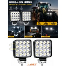 Otokap Universal 16 LED 48W Çalışma Lambası 12-30V Off Road 2 Adet Traktör Kamyonet Çekici Iş Makinesi Aydınlatma Lambası