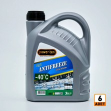 Powerten Yeşil Antifriz -40°c 3 Litre 6 Adet | Organik Konsantre