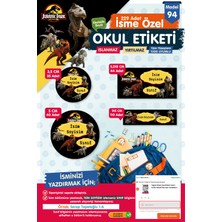Tuğset Etiket Okul Etiketi Jurassic Park Kalem Defter Etiketi Özel Isim Yazılabilen Etiket Seti - Isim ETIKETI-T578-OE94