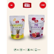 Evereat Ananas-Incir Freeze Dry Meyve Cipsi 2'li Paket Doğal Atıştırmalık Seti