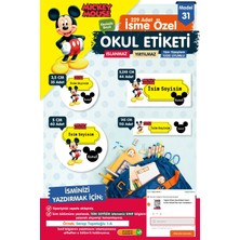 Tuğset Etiket Okul Etiketi Mickey Mouse Kalem Defter Etiketi Özel Isim Yazılabilen Etiket Seti - Isim ETIKETI-T560-OE31