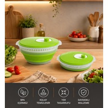 Nesto Home Katlanabilir Salata Kurutucu Sebze Meyve Kurutma ve Süzgeç Seti