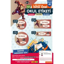 Tuğset Etiket Okul Etiketi Iron Man Kalem Defter Etiketi Özel Isim Yazılabilen Etiket Seti - Isim ETIKETI-T569-OE41