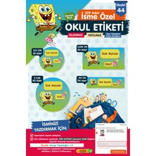 Tuğset Etiket Okul Etiketi Sünger Bob Kalem Defter Etiketi Özel Isim Yazılabilen Etiket Seti - Isim ETIKETI-T571-OE44