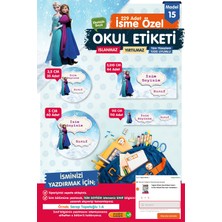 Tuğset Etiket Okul Etiketi Elsa Anna Kalem Defter Etiketi Özel Isim Yazılabilen Etiket Seti - Isim ETIKETI-T549-OE15