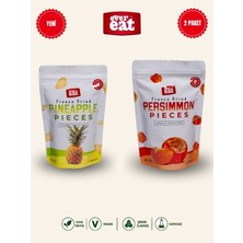 Evereat Ananas-Cenent Hurması Freeze Dry Meyve Cipsi 2'li Paket Doğal Sağlıklı Atıştırmalık