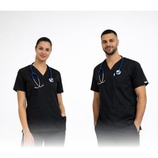 Levent Unisex Scrubs Üstü –  Likralı, Nem Emici ve 3 Cepli Doktor / Hemşire Üstü