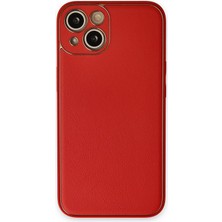 Mey ®   iPhone 14 Plus Kılıf Coco Deri Silikon Kapak - Kırmızı Najmaddin