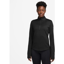 Nike One Kadın Siyah Spor Sweatshirt Termal Yarım Fermuarlı Üst | HV3688-010