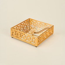 Evidea Kitchen Aynalı Peçetelik - Altın - 18 cm
