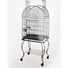 Qhpet Muratech Sehpalı Papağan Kafesi Dövme Demir (63 x 44 x 137)