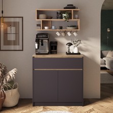 Bimossa Y3830 Nera Sepet-Antrasit Kahve Köşesi, Modern Geniş Depolama Alanı, Yeni Çok Amaçlı Çekmeceli Dolap