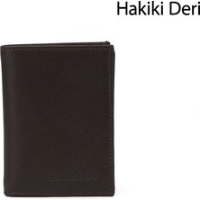 Gönderi(r) Erkek Kahverengi  Hakiki Deri Dikey Cüzdan