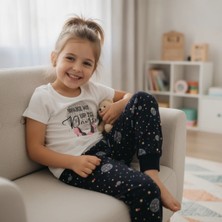 Bonbon Çocuk Pamuklu Baskılı Beyaz Renk 2'li Takım CB1050