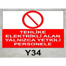 Baysan Yangın Tehlike Elektrikli Alan Yalnızca Yetkili Personel Uyarıcı Levha