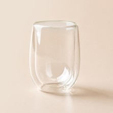 Tohana Çift Cidarlı Cam Bardak - Şeffaf - 350 ml