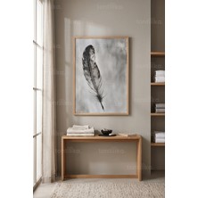 Tontilika Doğanın Zerafeti Tüy Motifi Minimalist 1. Kalite Ahşap Çerçeveli Tablo