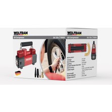 12V Çift Silindirli Metal Hava Kompresörü 150 Psı LED Aydınlatmalı - Wolfram 75515